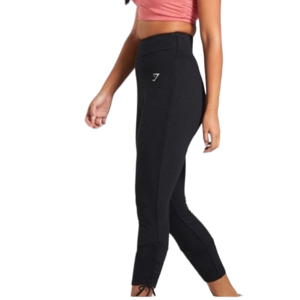 Gymshark ruched ankle black joggers NWT